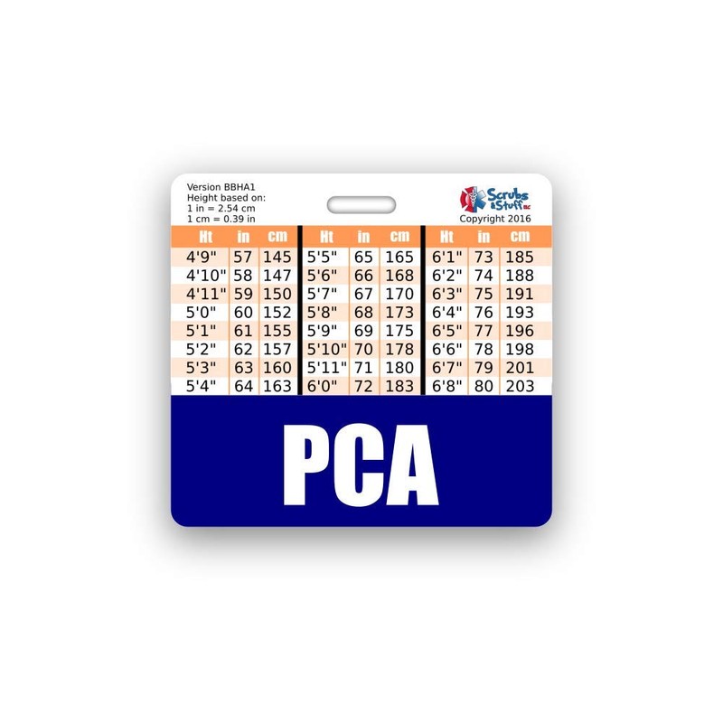 PCA Badge Buddy Horizontal w/Height & Weight Conversion Charts (Standard,