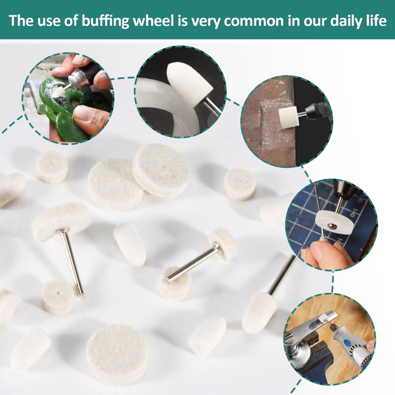 Sukh 145PCS Wool Felt Polishing Pad - Felt Buffing Pad