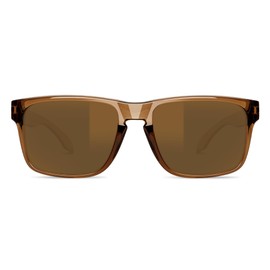 Bnus italy made classic sunglasses corning real glass lens w. polarized option (Smoked Amber/Brown Polarized, Glass Lens)