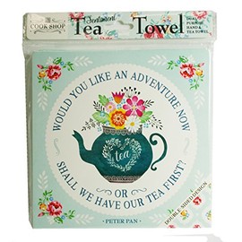 Cook Shop 207030023 "Would you like an adventure now" Tea Towels, Pistachio Green
