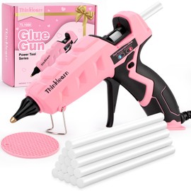 THINKLEARN Hot Glue Gun Full Size, 60/100W Dual Temp Glue Gun with 15 Glue Sticks(7/16'), Heavy Duty Large Glue Gun Kit, Hot Glue Gun and Sticks Set for Crafts, Arts, DIY and Home Repairs | ThinkLearn