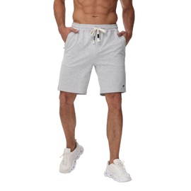 Yundobop Mens Casual Shorts Cotton Drawstring Summer Athletic Shorts with Zipper Pockets Lightgrey 32