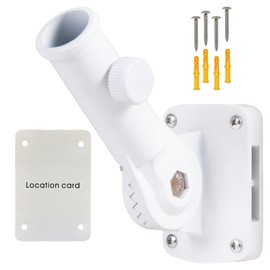 NQ Adjustable Flag Holder, 2.5 cm Diameter, Bracket for Flagpole, Flagpole Holder for Wall Mounting, Aluminium Alloy Flagpole Holder, Flag Pole Holder (White)