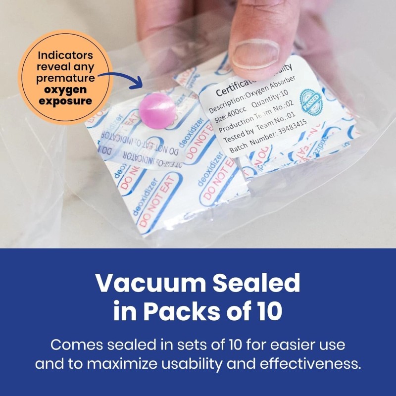 Wallaby 100 Pack 500cc Oxygen Absorbers Food Safe for Mylar
