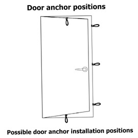 Gatuida 2pcs Fitness Door Anchor Heavy Duty Exercise Resistance Band Buckle for Home Workouts Black Elastic Strap with Durable Construction for Secure Training