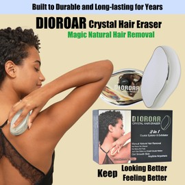 DIOROAR Crystal Hair Eraser,Upgrade Crystal Hair Remover,Physical Nano Glass Hair Removal Device,Painless Epilator and Exfoliator without Shaver for Quick Soft Silky Skin(Silver)