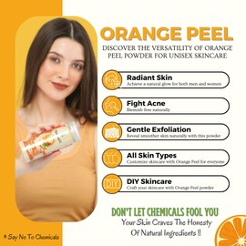 HerbtoniQ 100% Natural Orange Peel Powder | Citrus Reticulate for Making Mask for Face, Facial, Hair & Body (150g)