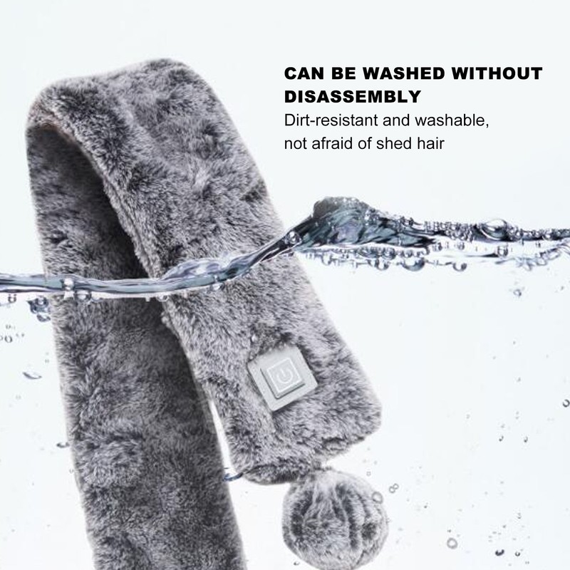 Electric Heated Scarf USB Plush Neck Scarf Graphene Warm Temperature