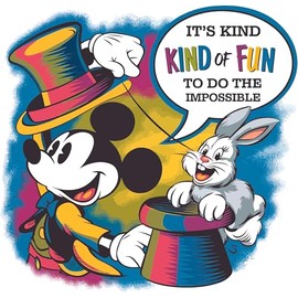 Fun Impossible Mouse Cartoon Character Life Motivation Positive Inspiration Quotes Saying Wall Art Sticker Designs Vinyl Stickers For Home House Walls Rooms Window Bedroom Decoration Size (28x28 inch)