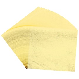 PATIKIL Gold Leaf Sheets for Art 8.5x9.5cm, 200 Pcs Gold Foil Sheet Metallic Leaf Papers for DIY Crafts Resin Furniture Nails Paintings Home Decoration