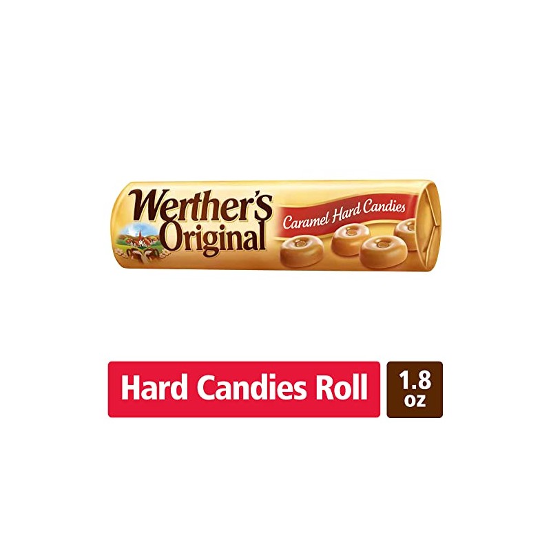 Werther's Original Hard Caramel Candy, 1.8 Oz Rolls (Pack of