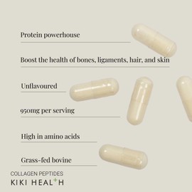 KIKI Health Bovine Collagen Peptides Capsules | 100% Hydrolyzed Supplement for Healthy Skin, Nails, Hair, Bones & Joints | Pure Unflavored Paleo & Keto-Friendly Supplements – 150 Vegicaps