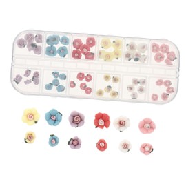 BIUDECO DIY Flower Nail Art Patches Compartment Ceramic Manicure Decor for Natural Artificial Nails for Fashionable Designs