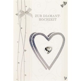 bsb Wedding Card Congratulations Card for Diamond Wedding Anniversary Collage Heart Envelope Silver