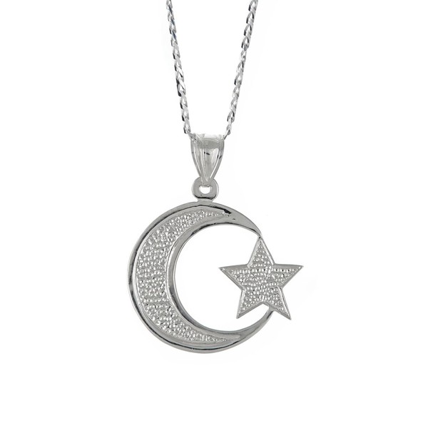 Better Jewelry, .925 Sterling Silver Muslim/Islam Crescent Moon + Star