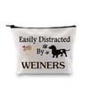 PXTIDY Funny Dachshund Gifts Easily Distracted by Weiners Cosmetic Bag
