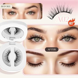 LASHVIEW LASHVIEW Upgrade Magnetic Eyelashes with Applicator Reusable Soft Magnetic Eyelashes Natural Look No Glue Needed Magnetic Eyelashes Magnetic Lashes Kit Easy to Wear and Remove(A02)