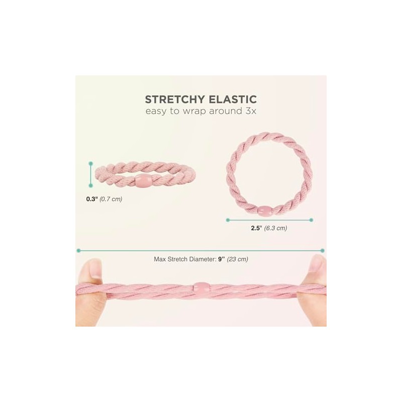 12-Pack Braided Hair Ties for Thick Hair, Classic Mix