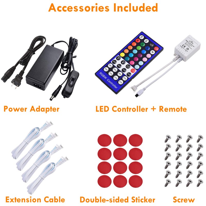 Lvyinyin RGBWW Under Cabinet LED Lighting Kit, Linkable Puck Light,