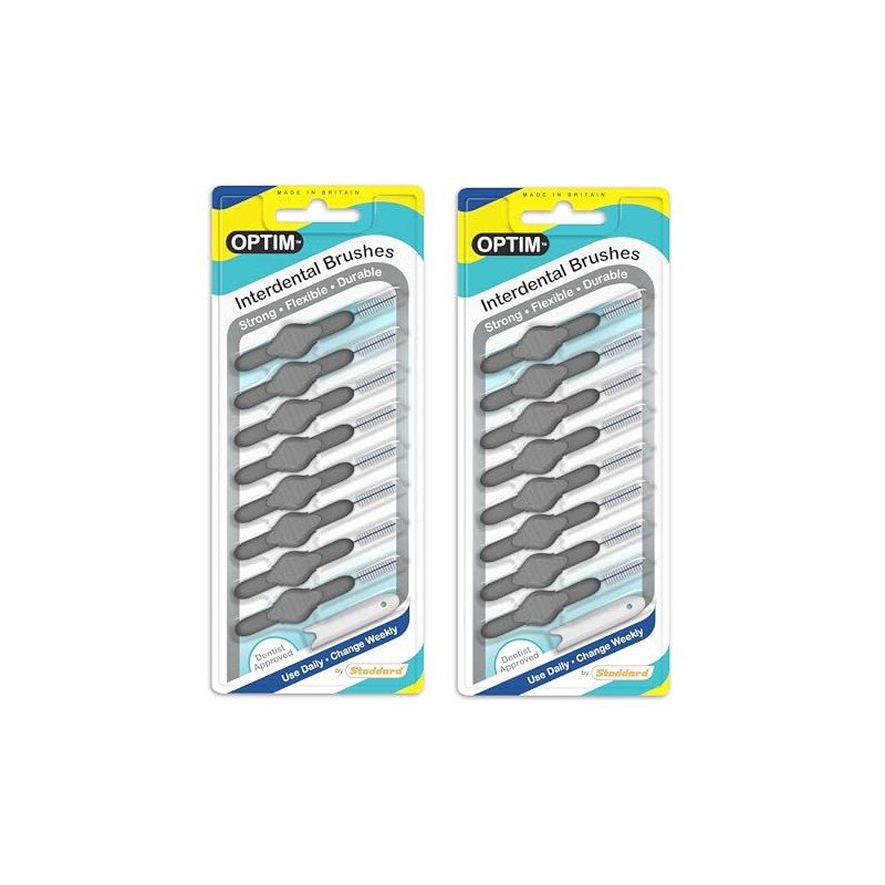 Stoddard OPTIM Interdental Brushes Pack of 16 Grey 1.3 mm