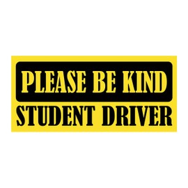 Be Kind Student Driver Bumper Magnet by DCM Solutions (Yellow, 9.25" W x 4.25" H)
