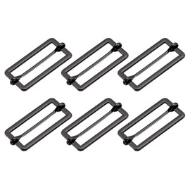 sourcing map Sliding Buckles Metal Rectangle Adjuster Triglides, darkgray