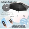 Mini Travel Folding Umbrella with Carabiner Handle for Women Men
