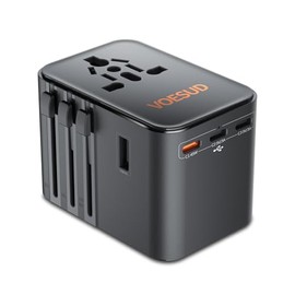 VOESUD Universal Travel Adapter, Deep black