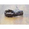 Unbranded Bracelet Leather Brown Black Flat Woven Tie Bracelet