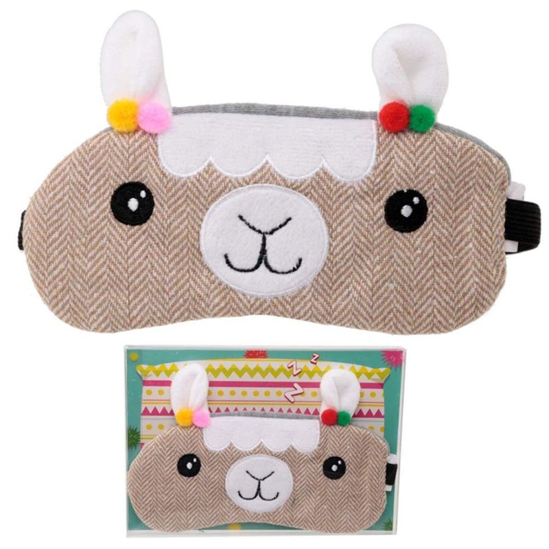 Cute Sleepy Llamapalooza Llama Tweed Eye Mask Novelty Sleep -