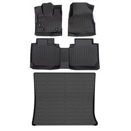 GINOWY- Floor Mats Cargo Liner Set for Chevy Equinox, for GMC Terrain 2012-2017, TPE All Weather Protection Car Mats for GMC Terrain Custom 2017 Terrain Floor Liners, Non-Slip Trunk Mat, Waterproof