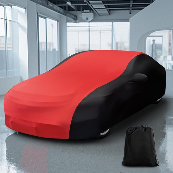 CEMOFE Indoor Car Cover, Universal Stretch Satin Windproof Dust Protection