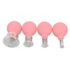 4pcs Glass Face Cupping Set Silicone Lymphatic Drainage Skin Lifting