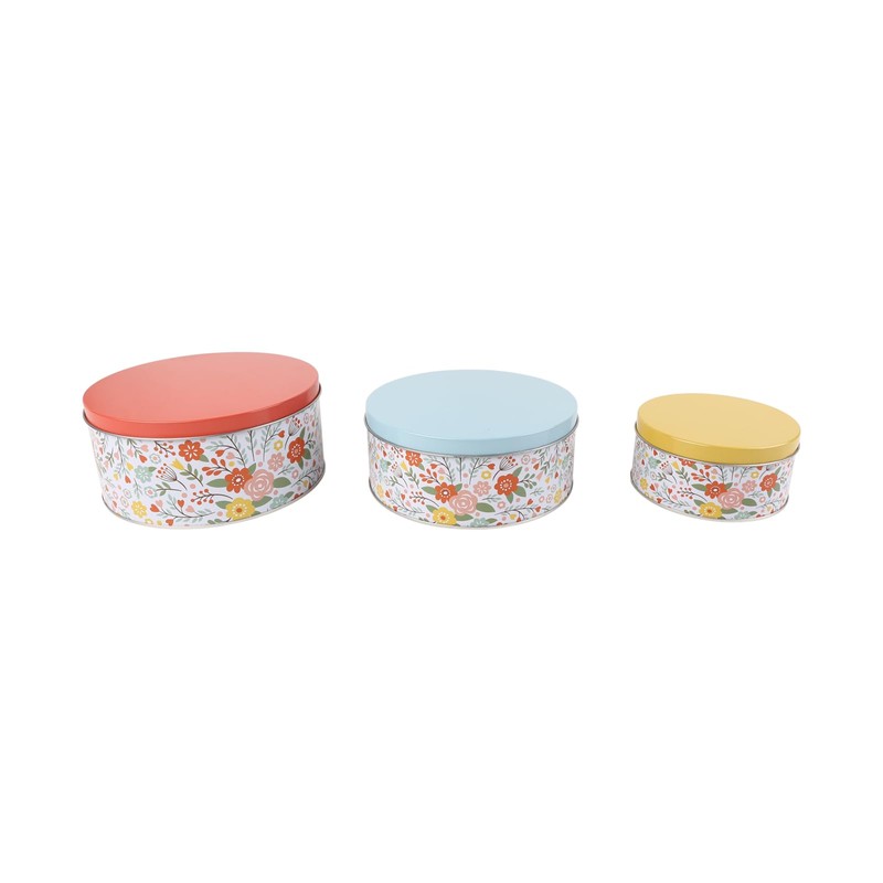 PHILPETY Decorative Flower Storage Box Rural Tin Gift Box Tinplate