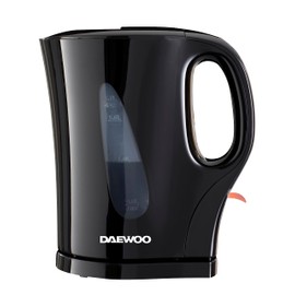 Daewoo Essentials, Plastic Kettle, Black, 1.7 Litre Capacity, Fill 7 Cups, Family Size, Visible Water Window for Easy Monitoring, Led Light Indicator, Lightweight, Clean Simple Design