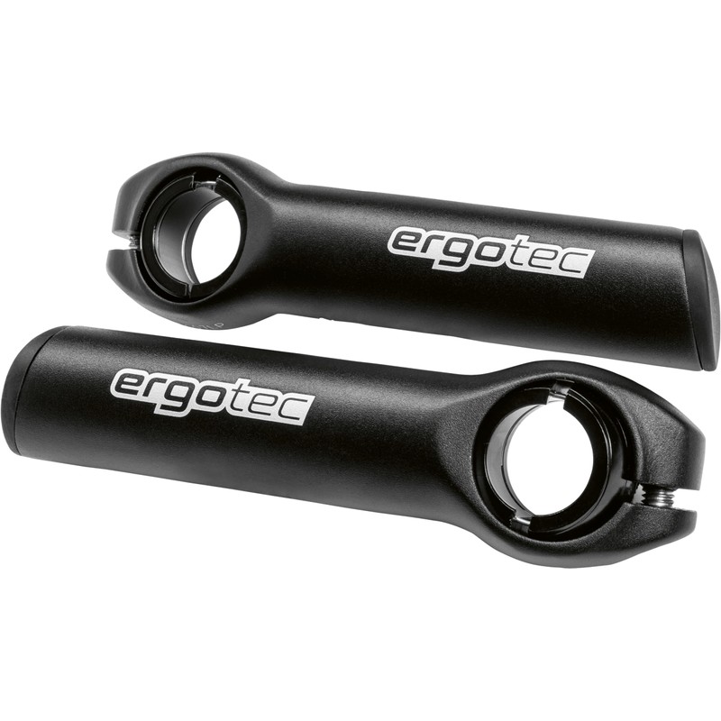 ergotec Unisex – Erwachsene Bar-Ends Evo-1 / Aluminium AL6061-T6, Schwarz,