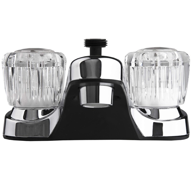 Dura Faucet DF-PL720A-CP RV Bathroom Faucet with Crystal Acrylic Knobs