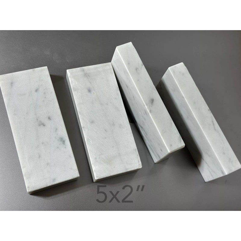 Carrara 5"x2"x¾" Undrilled Solid Italian Carrara White Marble Block Base