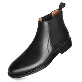 RITIZEN Men's Chelsea Boots Genuine Leather Dress Boots Slip on for Men（BLACK，10.5）