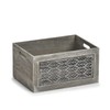 Zeller 15187 Storage Box 'Leaves', Wood, Grey, Approx. 35 x