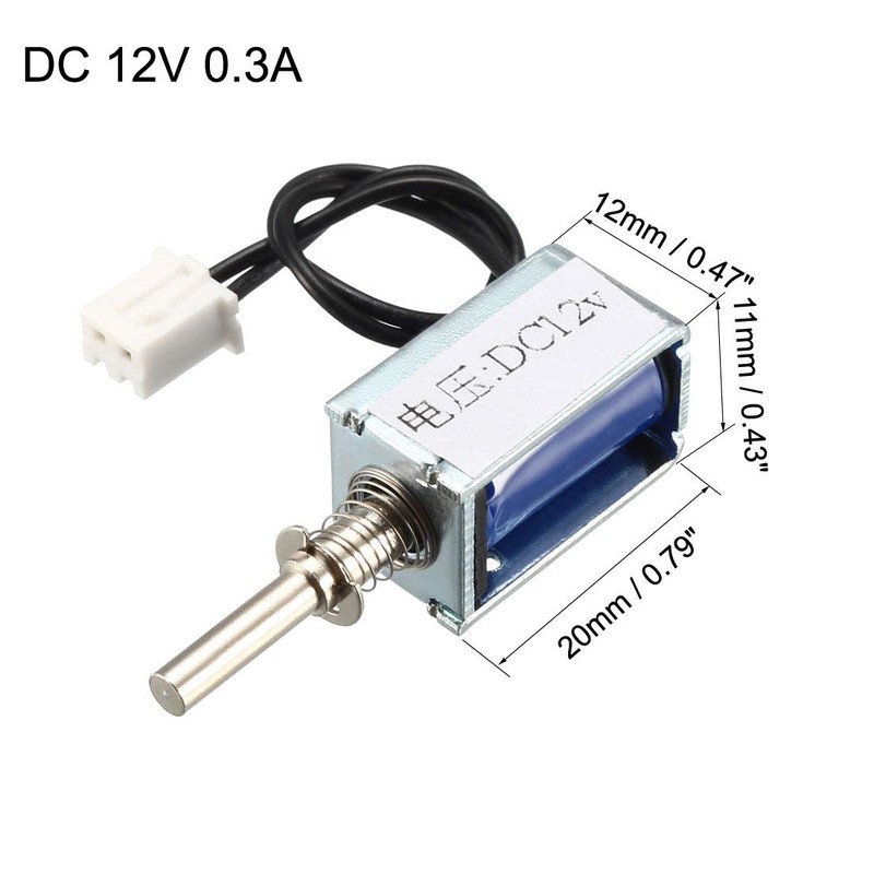 uxcell DC 12V 3mm/35g 4mm Push Pull Type Mini Solenoid
