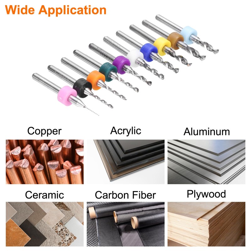 QUARKZMAN 20pcs Micro PCB Drill Bits 1.6mm / 0.063" Tungsten