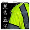 Sicalobo Men's High Visibility Safety Parka,Class 3 Reflective Waterproof Jacket,High