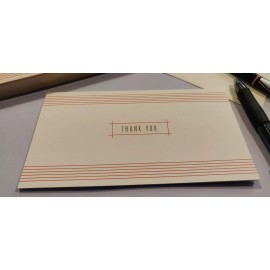 Snow and Graham Red Candystripe Thank You Cards - #4124 | Boxed Set of 8 Blank Cards & Envelopes