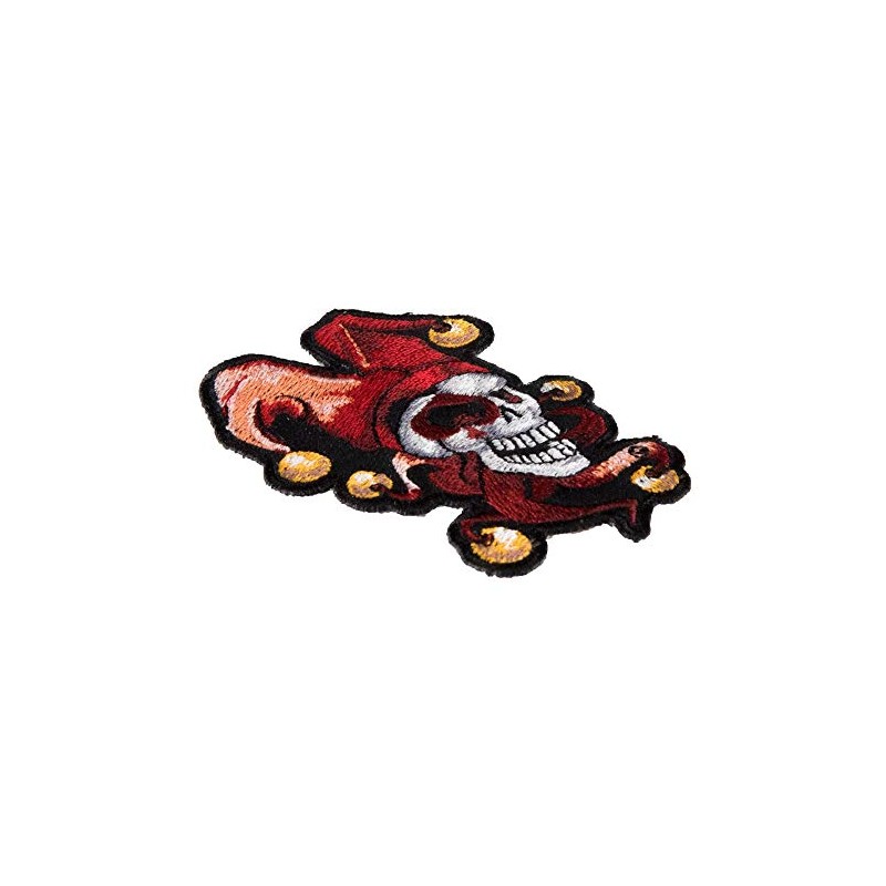 Joker Face With Red Jester Hat Patch, Small Size