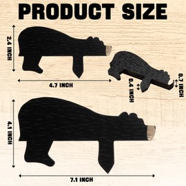 Threehoney 2 Pcs Bear Wooden Door Topper Decor Adorable Bear Shape Art Door Topper Sleeping Woodland Nursery Decor Statue Forest Animal Corner for Birthday Party Shelf Home Office Bedroom (Black)