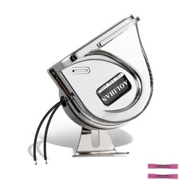 AOLIHAN 12V Low-Tone Boat Horn 410Hz, Waterproof Electric Marine Horns Made of Stainless Steel and Chrome Plastic, Boat Safty Horns for Motorcycle/Boats/Ships/Sailboat/Yacht