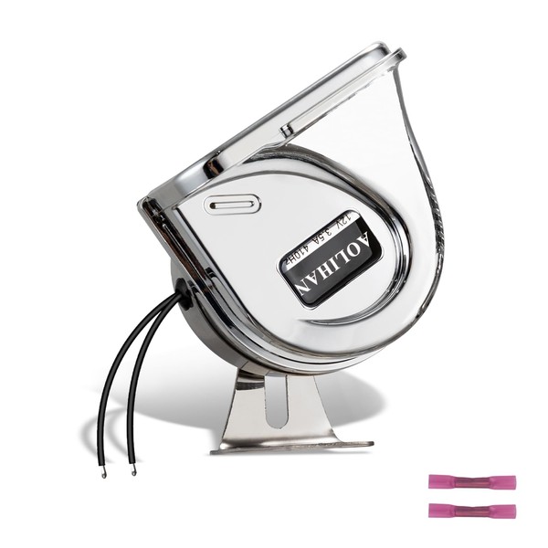 AOLIHAN 12V Low-Tone Boat Horn 410Hz, Waterproof Electric Marine Horns