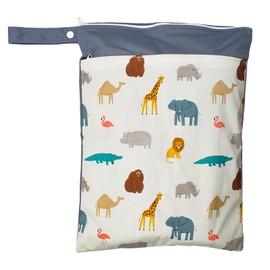 JJHXM 1 x 30 x 40 cm wetbag nursery, wet bag, kindergarten, wet bag nursery, nappy bag with 2 zips, reusable wet bags, for travel, gym, beige, Storage bag