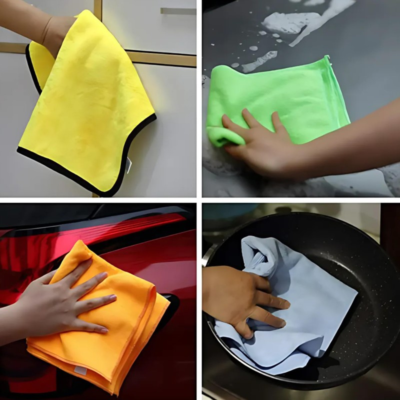AuzzieStar Microfiber Cleaning Cloths - Pack of 15, Highly Absorbent,